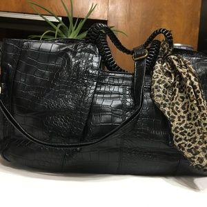 Casual Handbag, PU Leather Alligator Pattern Hobo